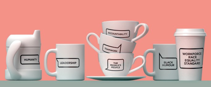 Who Cares exhibition graphic emotions tea cups