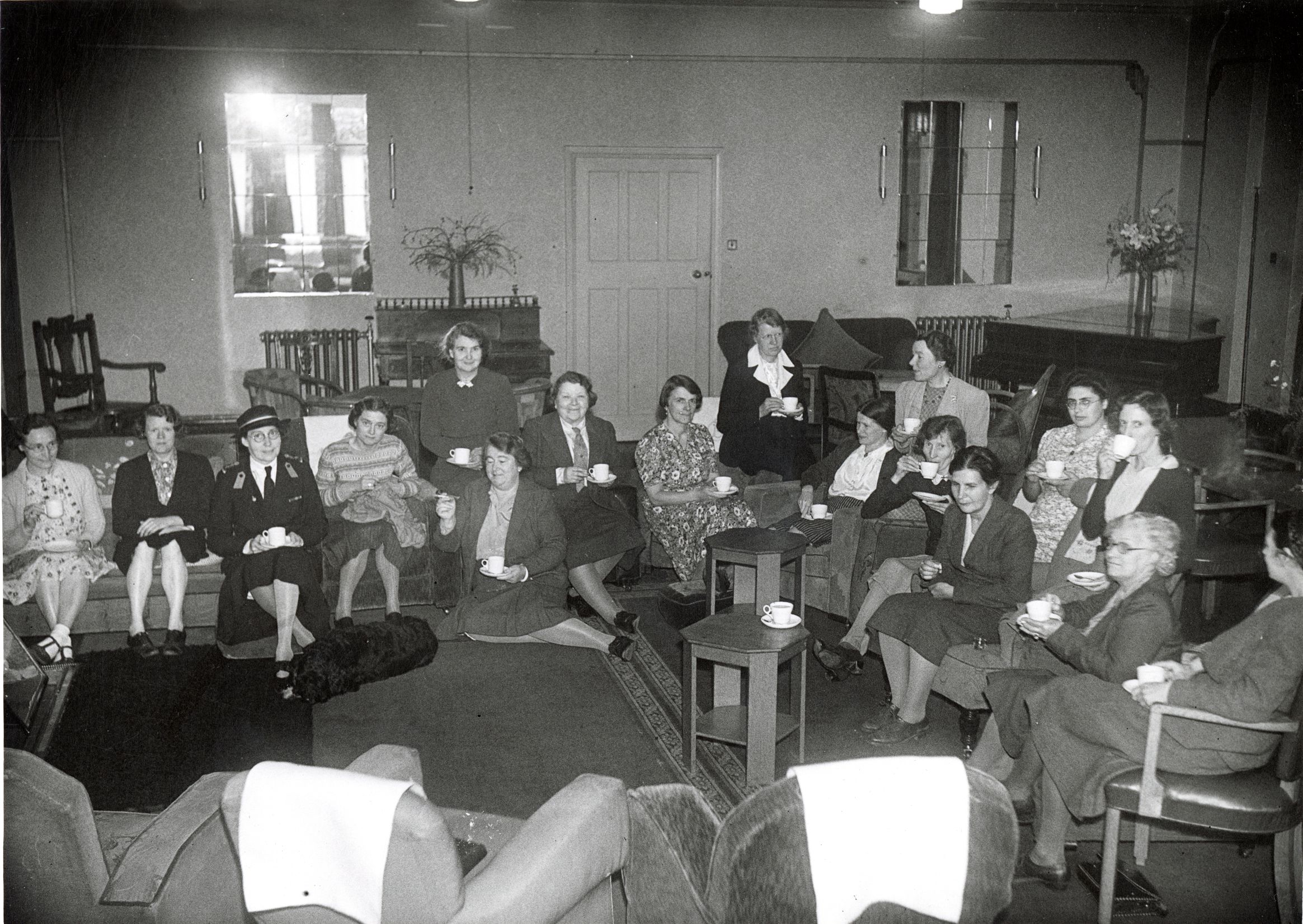 Nurses drinking tea at Barton-on-sea rest home