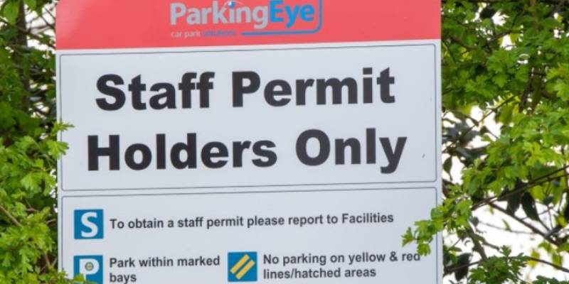 ParkingEye 'staff permit holders only' car parking sign