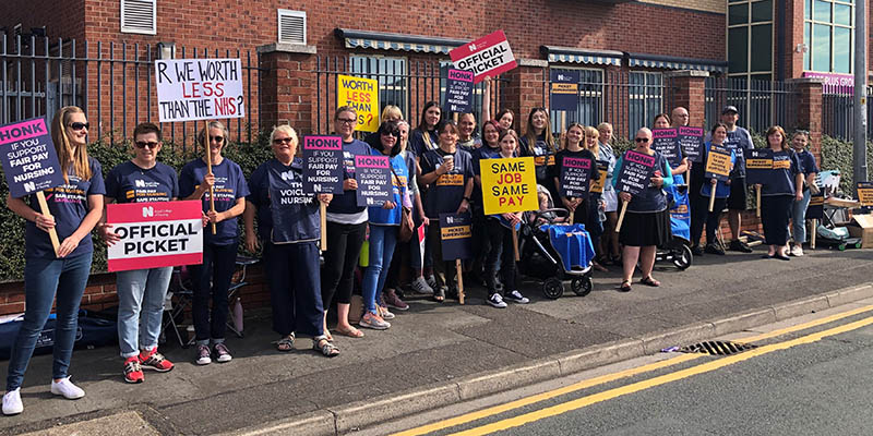 Care Plus Group Val Waterhouse Centre picket line