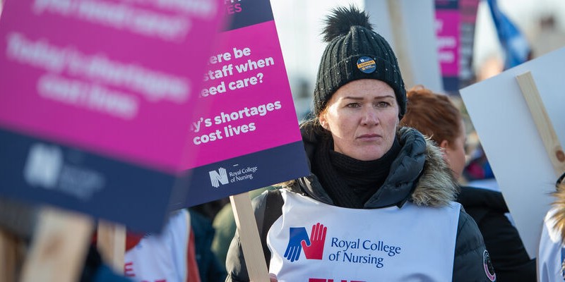 RCN member on picket line