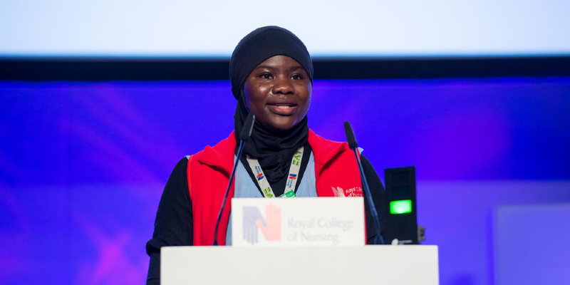 RCN member Yetunde speaking at Congress