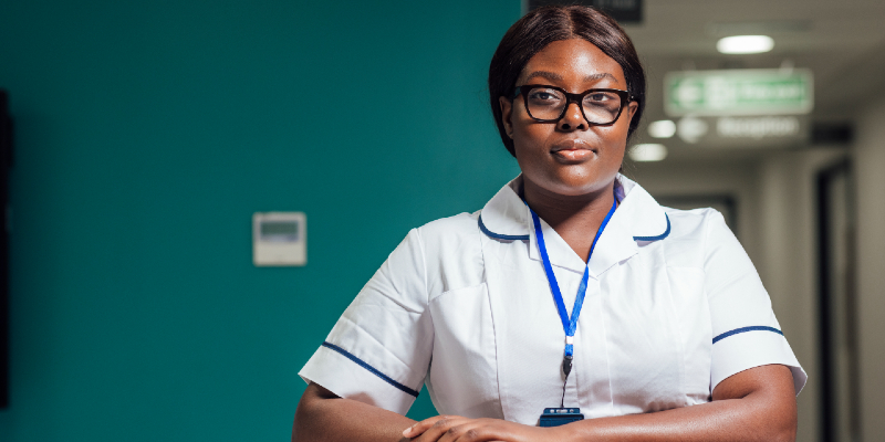 Student nurse looking serious