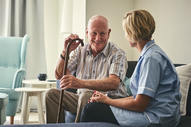 Care worker in care home
