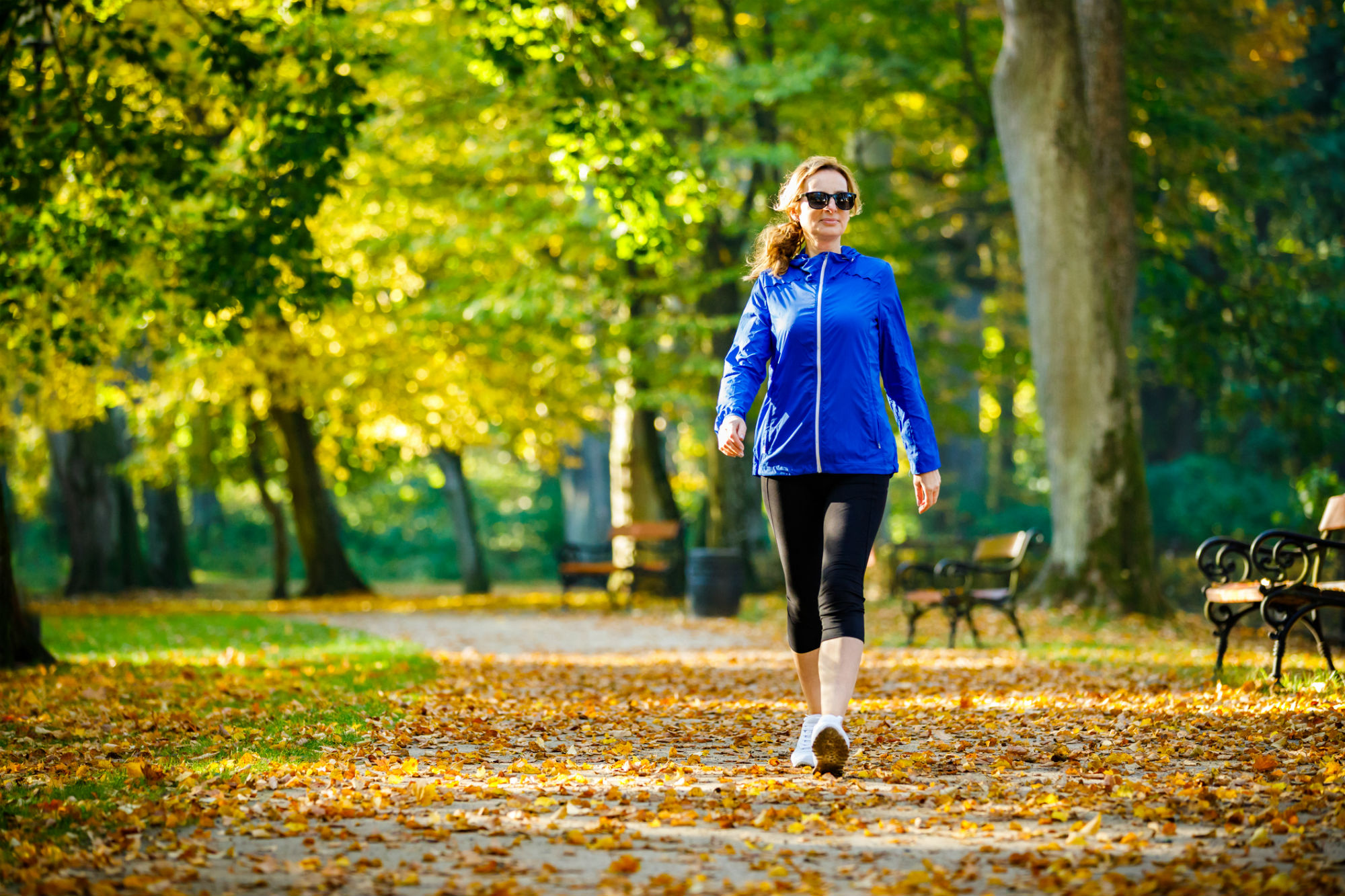 Woman exercising alone