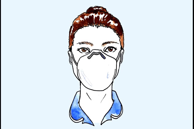 Illustration of nurse wearing mask