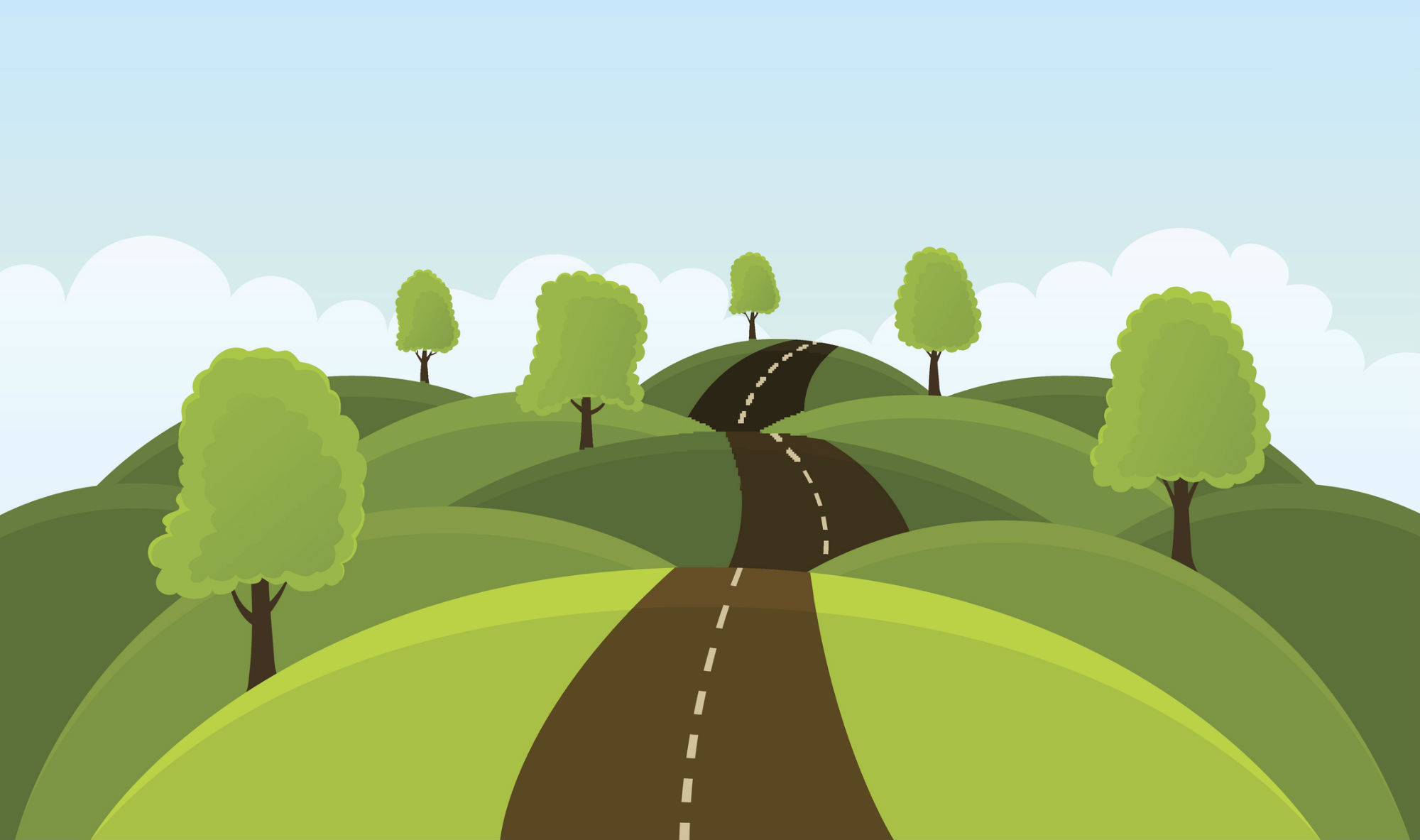 Bumpy road illustration