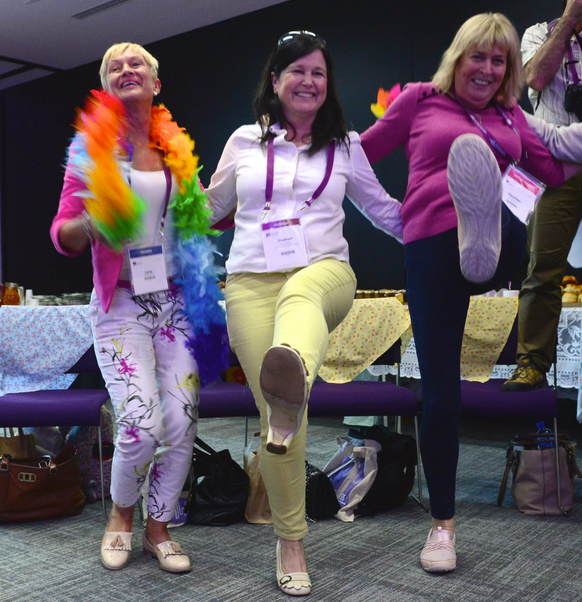 Members dancing at a tea party at Congress 2018