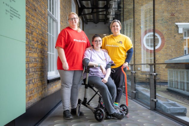 Rachel Hext, Cass Macdonald and Sarah Sutton at RCN HQ ahead of their long covid petition hand-in