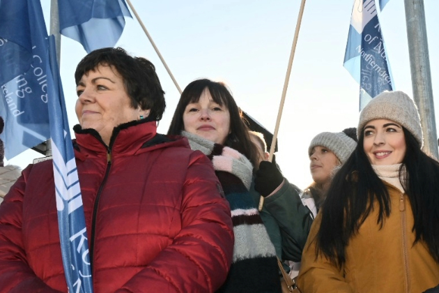 Rota Devlin on picket line January 2024