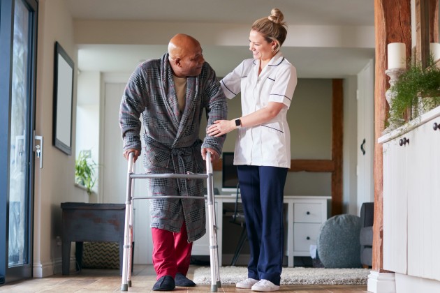 Social care resident with carer