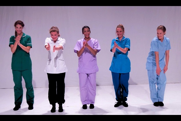 Nursing students doing drama class