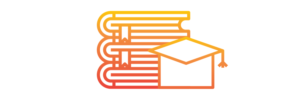 An infographic for RCN Learn of a education hat and books to demonstrate further learning